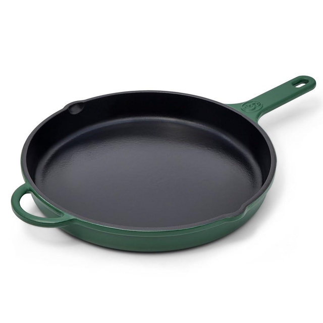 Great Jones King Sear Cast-Iron Skillet (Broccoli, 12") | Enameled for Easy Cleaning | Safe for All Stovetops & Ovens | Perfect for Crispy Chicken, Steak & More | Oven-Safe to 500°F | Hand Wash Only