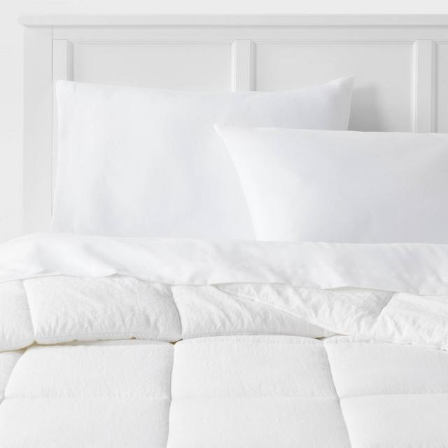 King Down Alternative Washed Microfiber Comforter White - Room Essentials™