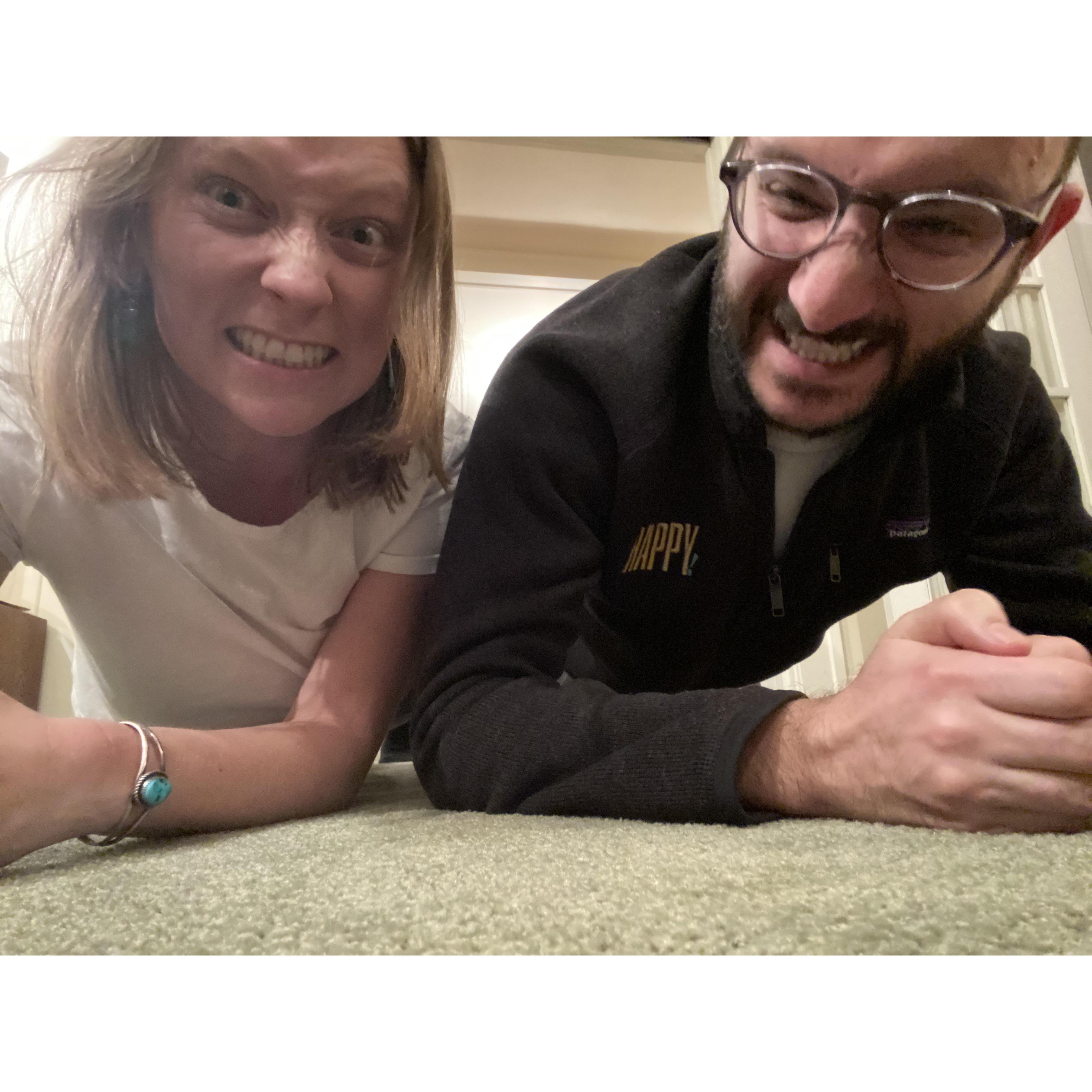 A "plank-off" with Suzie's 80 something year old uncle. I didn't win....