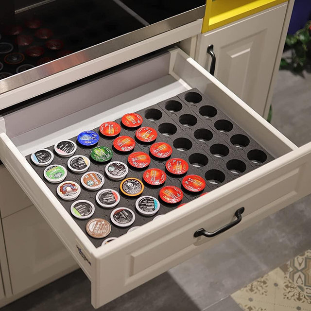 wobivcs Coffee Pod Storage Organizer Tray Drawer Holds 66 Compatible with Keurig K-Cup