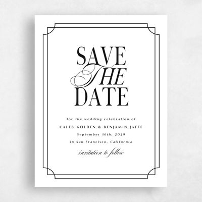 White Wedding Save the Date - Cato Portrait