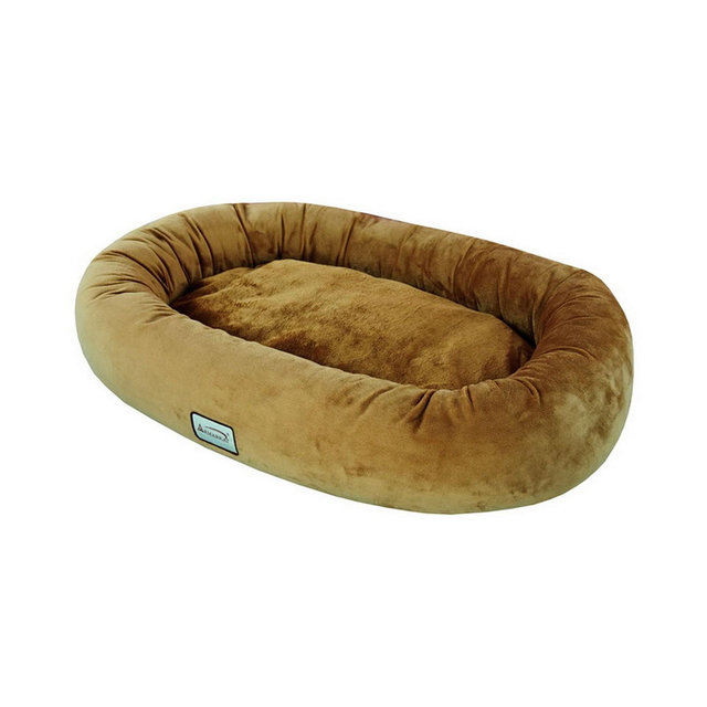 Armarkat Bolstered Pet Bed and Mat, ultra-soft Dog Bed, Brown, Large