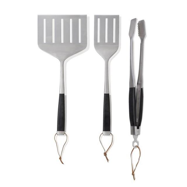 3-Piece Wood-Handled Grill Tool Set