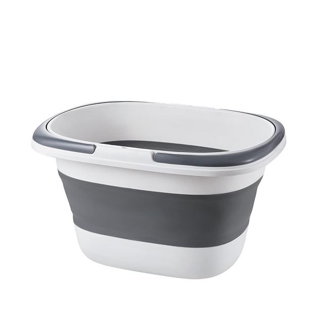 4.2 Gal(16L) Large Collapsible Mop Bucket with Handle for House Cleaning, Space Saving Outdoor Multiuse Foldable Water Pail for Camping,Fishing,RV(1, Grey)