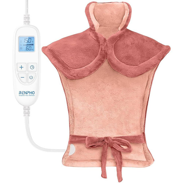 RENPHO Valentines Day & Birthday Gifts for Her Him Women Men, Electric Heating Pad for Back Pain Relief, FSA Eligible, Heat Pad for Neck and Shoulders, Fast Heating, 24"x33", ETL Certified, Pink