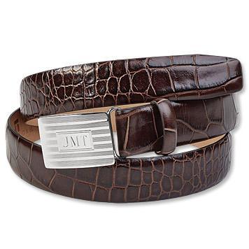 Etched Silver Belt Buckle