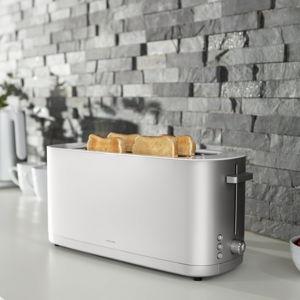 ZWILLING Enfinigy, 4-Slice Long Slot Toaster, Extra Wide 1.5" Slot for Bagels and Toast, Silver
