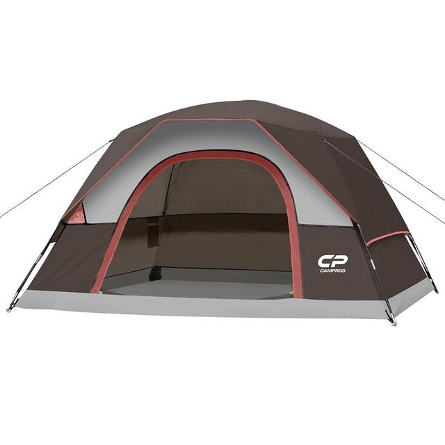 CAMPROS CP Tents for Camping 2/4/6 Person Tent Waterproof Windproof Double Layer Camping Tent, Easy Setup Dome Tent with Large Mesh Windows & Wider Door for Outdoor Camping & Hiking