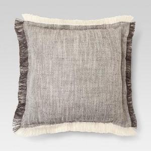 Gray Fringe Throw Pillow (18"x18") - Threshold™
