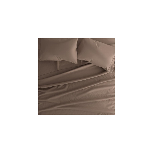 Becky Cameron, Easy Care, Solid Sheet Set, Queen, Taupe Brown