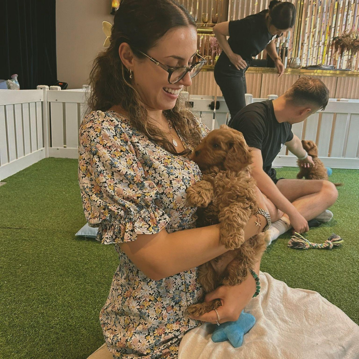 Eloise bonding with a dog!