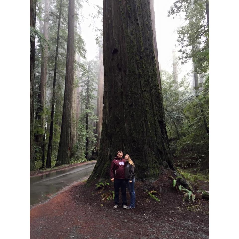Justin and I next to the Redwoods from his visit in 2016!