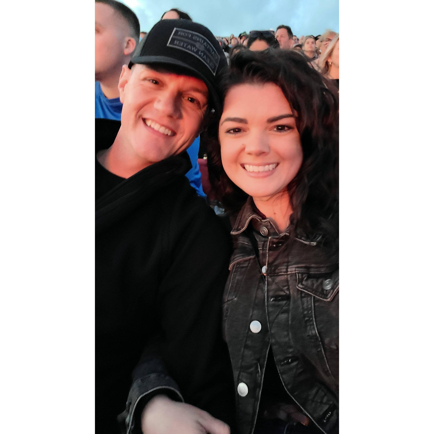 Our first picture together! At the Strawberry Festival to see Sam Hunt