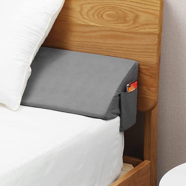 VEKKIA Queen Size Bed Wedge Pillow/Headboard Pillow/Mattress Wedge/Bed Gap Filler That can Close The Gap (0-7") Between Your Mattress and Headboard(Gray 60"x10"x6")