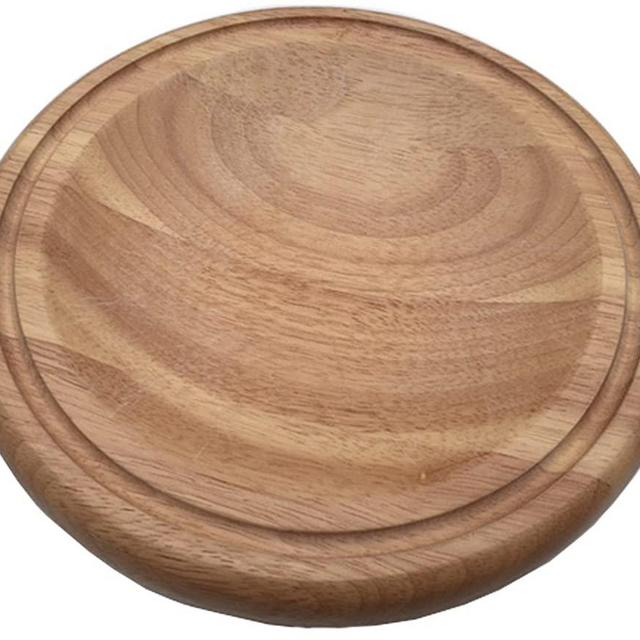 Checkered Chef Mezzaluna Cutting Board - Small Round Wooden Chopping Board For Mincing and Rocker Knives