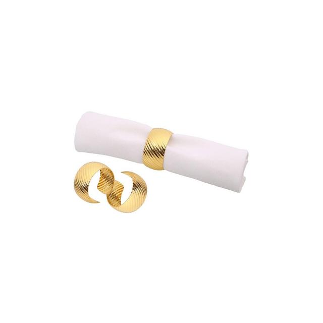 Classic Touch Set of 6 Gold Napkin Rings