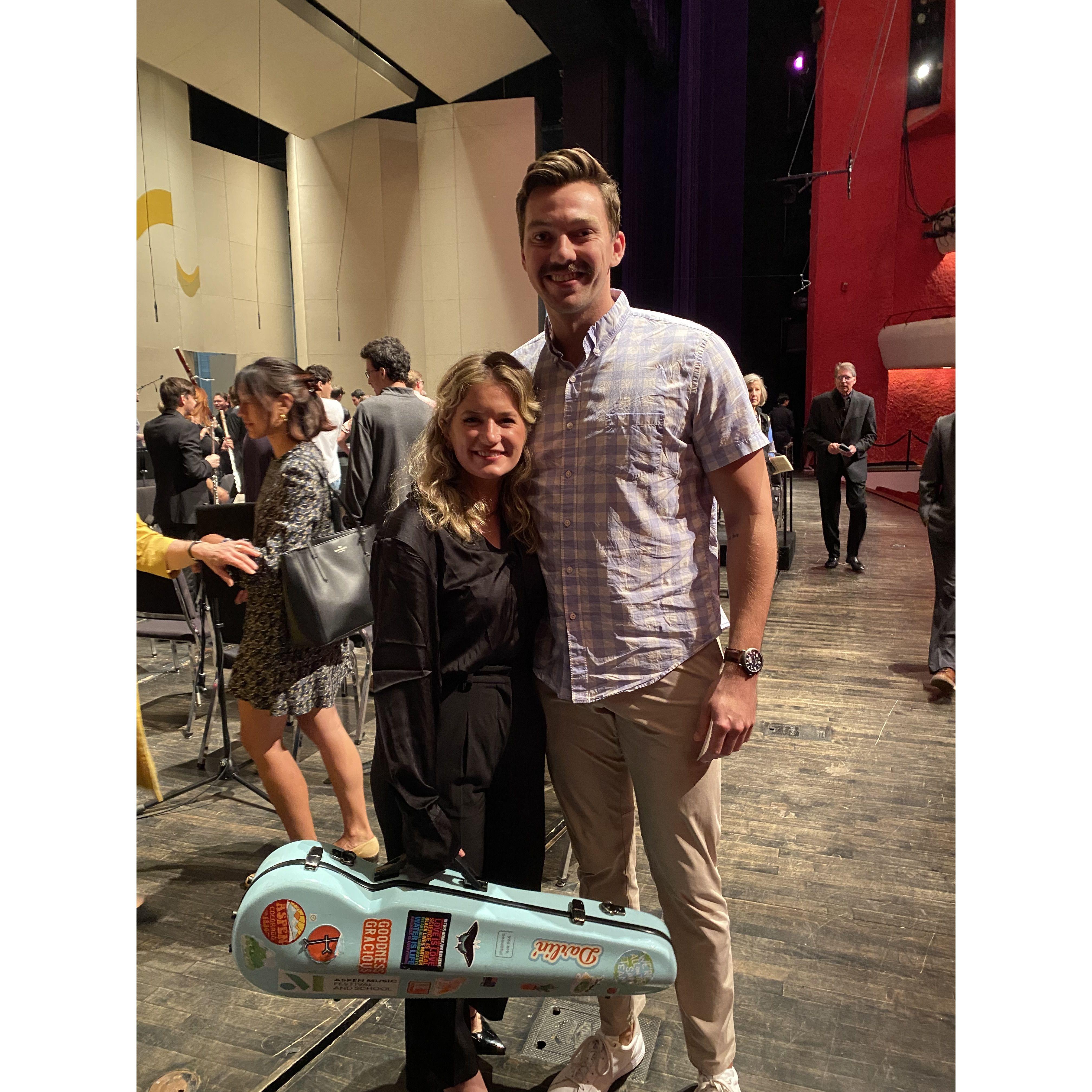 Cayleigh's first orchestra concert as a Master's student at Indiana University