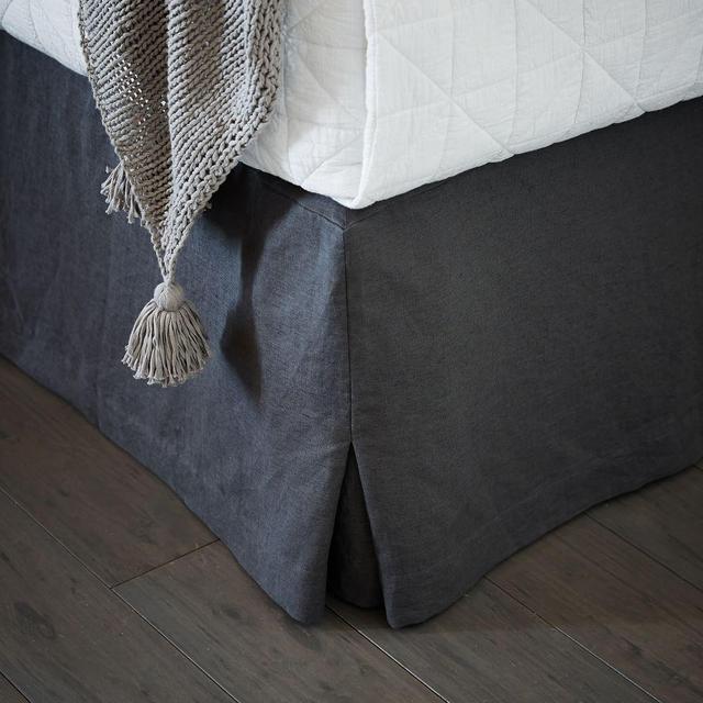Belgian Linen Bedskirt, Queen, Slate