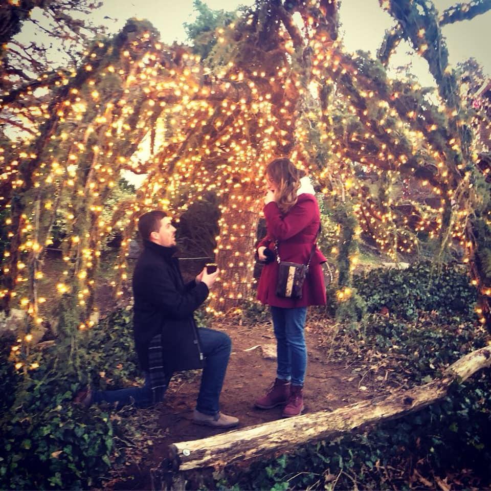This is the day we got engaged. What a happy day full of twinkling Christmas lights!