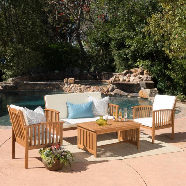 Sparks 4-piece Outdoor Acacia Sofa Set, Brown