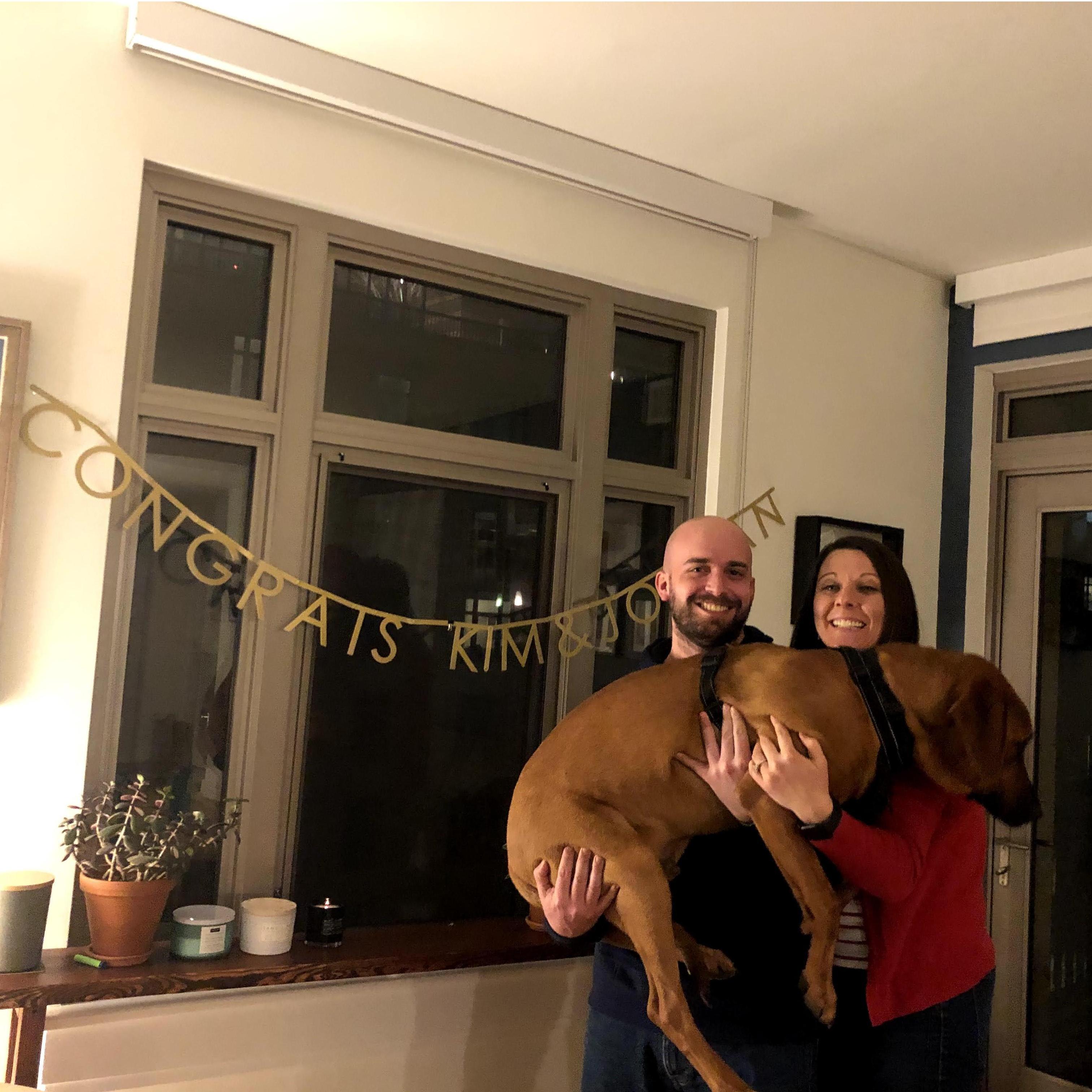 At Bethany & Brennan's soon after our engagement...they made us a sign!