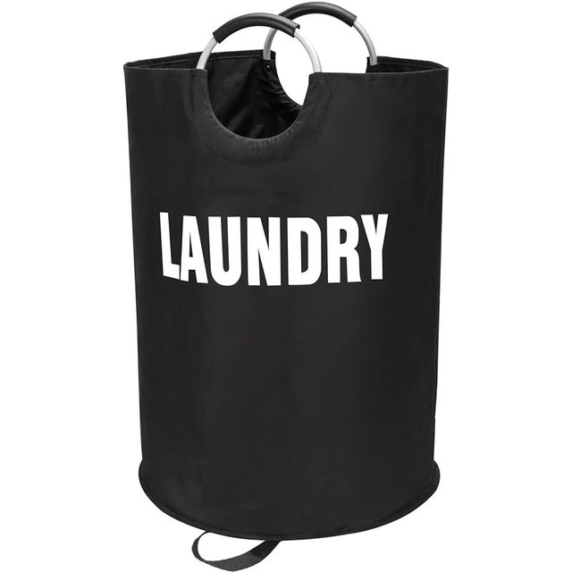 Maxsilan 160L XX-Large Laundry Basket, Freestanding Tall Clothes Hamper, Collapsible Laundry Bag, Black