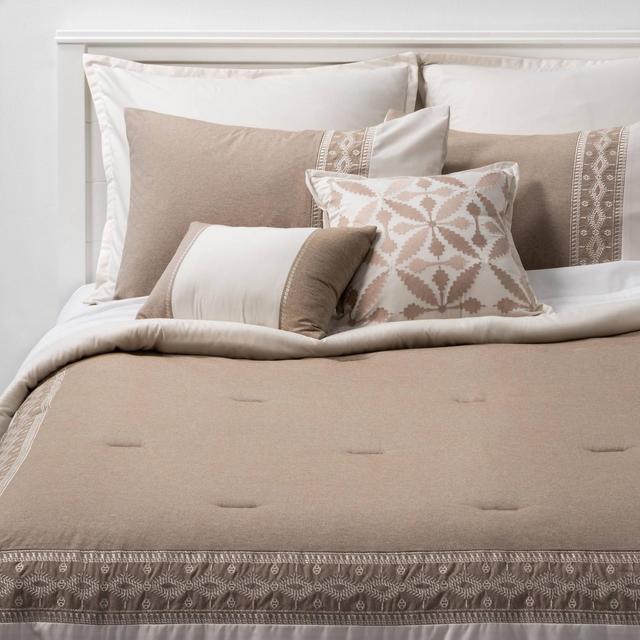 Queen 8pc Hawley Comforter Set Cream/Taupe - Threshold™