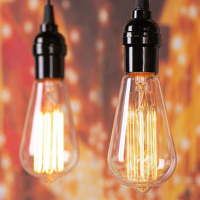 Edison Light Bulbs 60 Watt, 12 Packs Clear Bulbs Warm Yellowish Light E26 E27 Base Dimmable Incandescent Light Bulbs for Vintage Style Home Decoration Light Bulbs