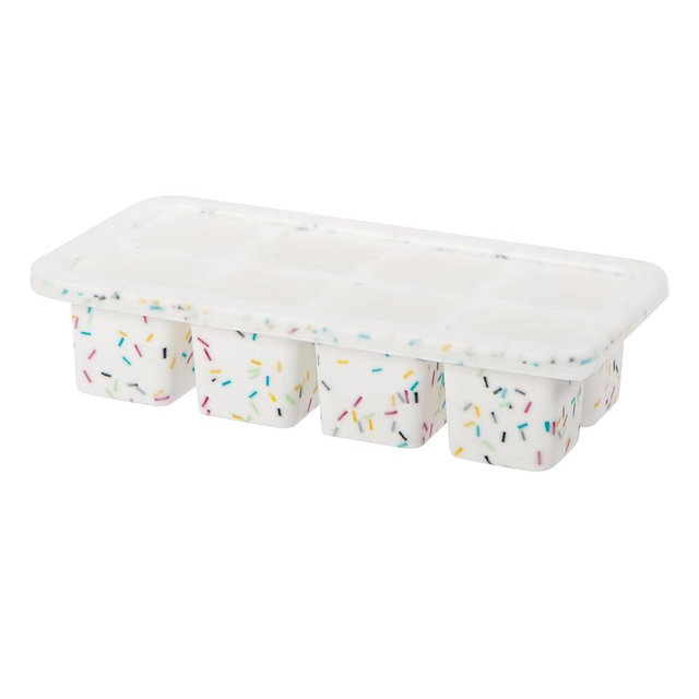 OGGI Prep & Portion Silicone Freezer Trays with Lid - Freezer Molds for Food, Ice Cube Tray, Food Prep Containers, Freezer Storage Containers, for Soup, Smoothie Cubes, Broth, Leftovers - 1/4 Cup