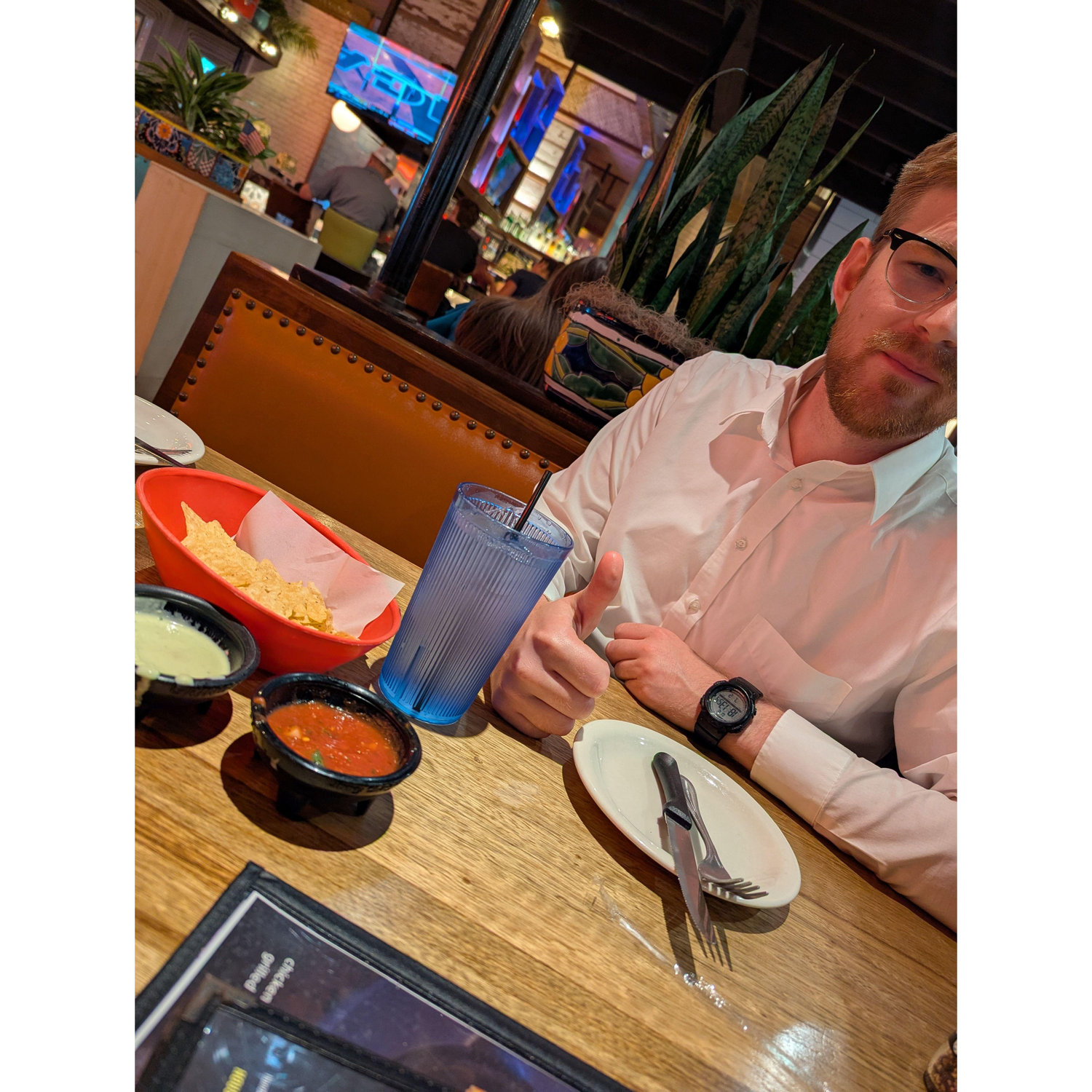 Gringo's anniversary dinner. After 7 years of first meeting each other.