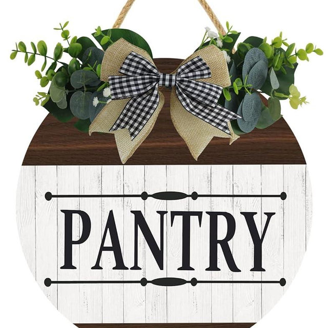 KPSheng Pantry Door Wall Decor, Kitchen Hanging Sign, Decorative Wood Home Decor 12in