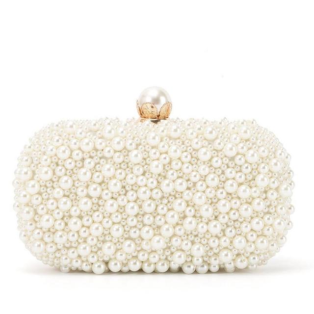 Emprier Women Pearl Evening Handbags Beaded Clutch Purses for Wedding Bridal Party Prom