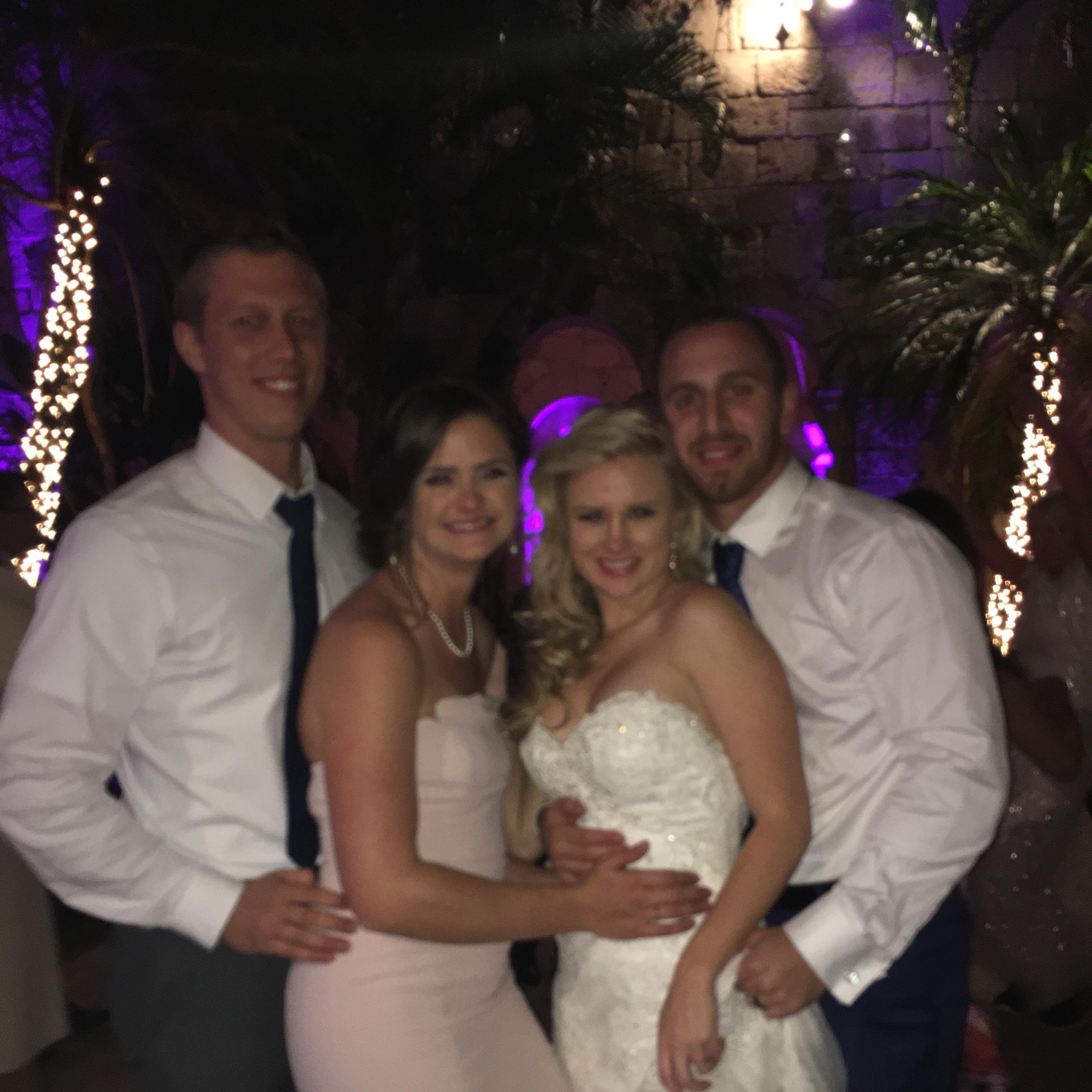 At Heather and Jake's wedding...and now they're in ours!