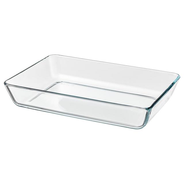 MIXTUR Oven/serving dish, clear glass, 14x10 "Show measurements specifications