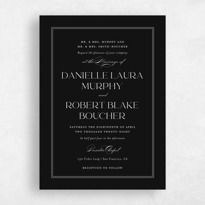 Black Wedding Invitation - Hilltone Classic