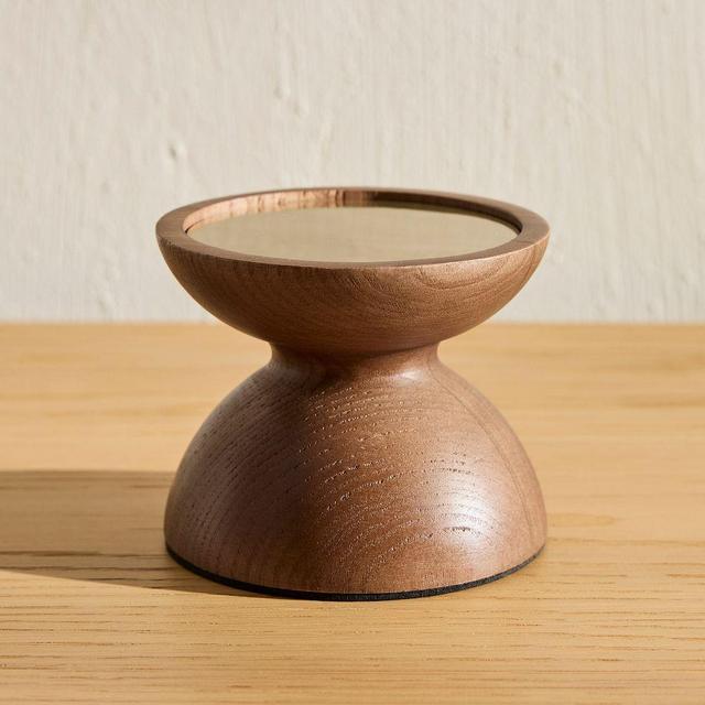 Tira Wood Pillar Holder, Dark Ash, Small