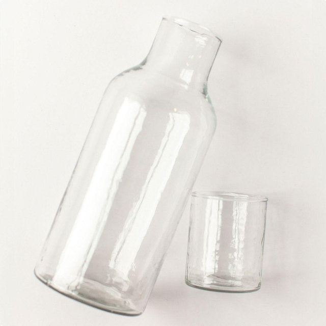 Recycled Glass Carafe Set, Clear