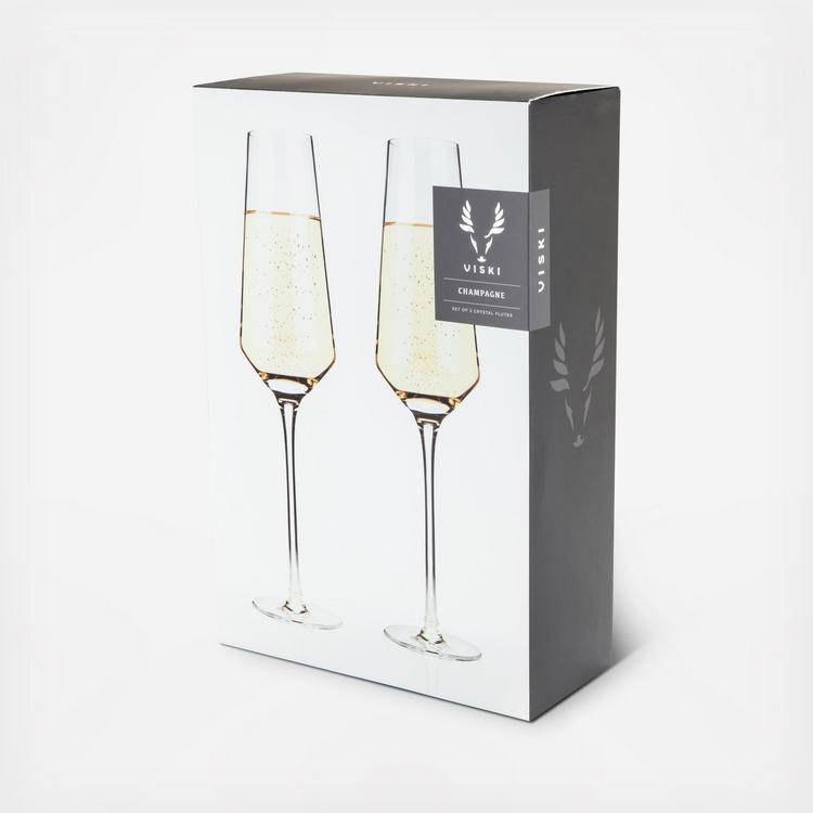 Viski Raye Angled Stemmed Amaro Spritz Cocktail Glasses - Drink