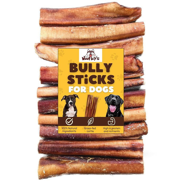 Woofley's 6" Jumbo Thick Buffalo Bully Sticks - (18 Count) - Bully Sticks for Dogs - Long Lasting Bully Stick Dog Chews