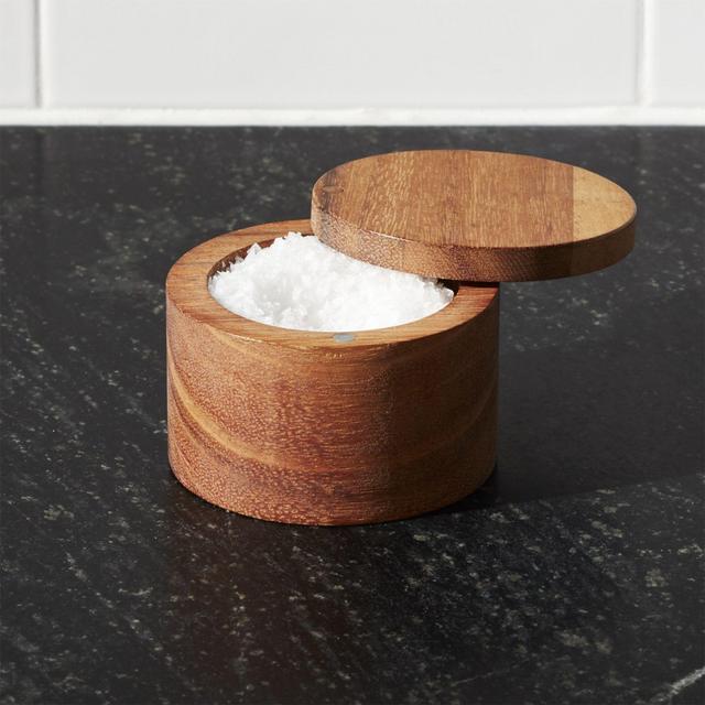 Crate and Barrel, Acacia Salt Cellar