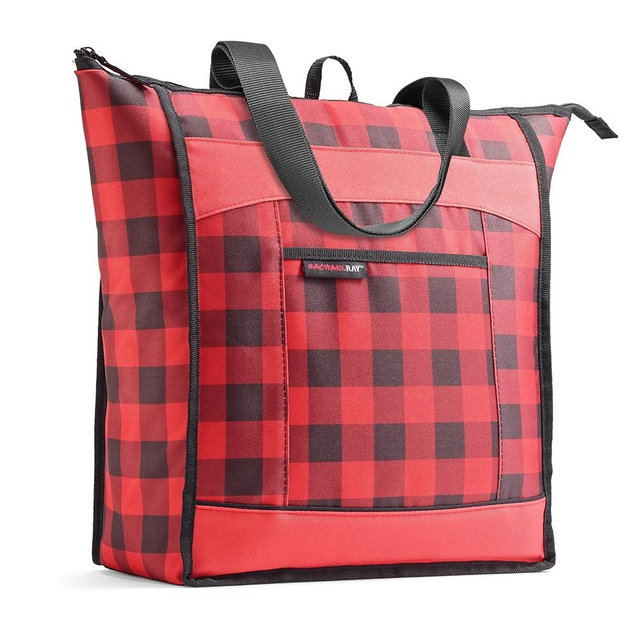 Rachael Ray Chillout Soft Cooler Bag, Large Reusable Insulated Grocery Bag with Zippered Top, Travel Tote for Hot or Cold Food, Grocery Tote Bag