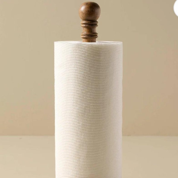 Antiqued Wood Paper Towel Holder