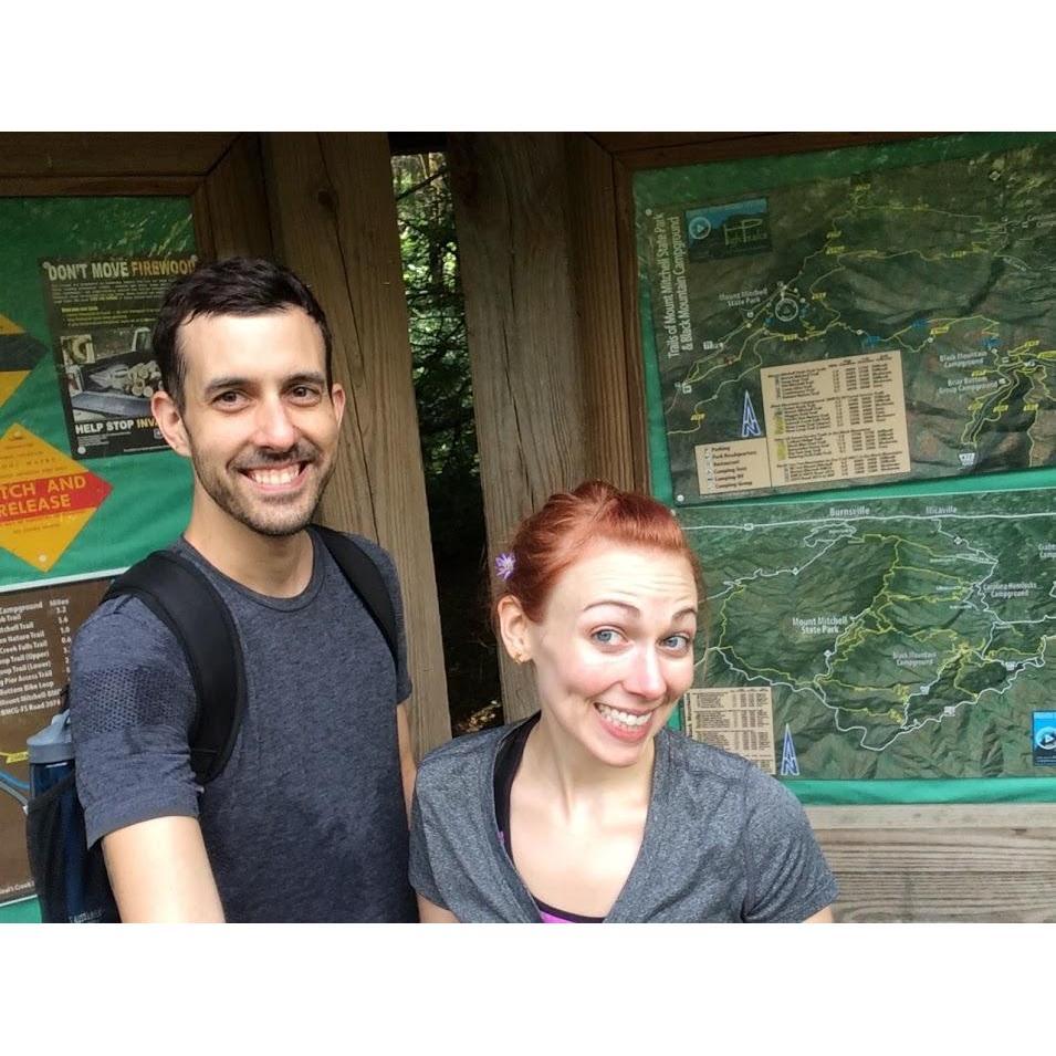 Post Mount Mitchell hike. Mount Mitchel is the highest peak east of the Mississippi River. This is one of Chandler's favorite hikes they did together.