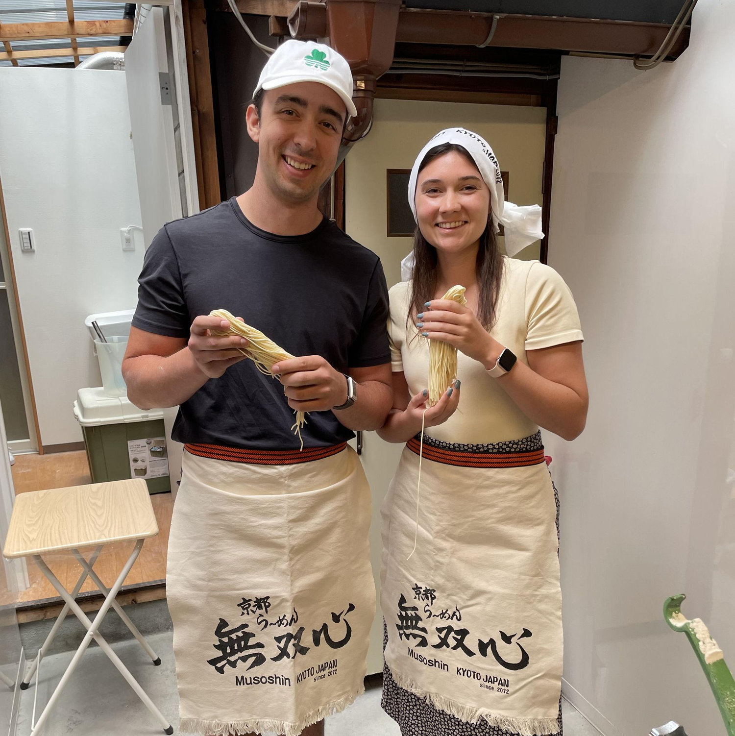 Learning how to make ramen noodles in Kyoto!