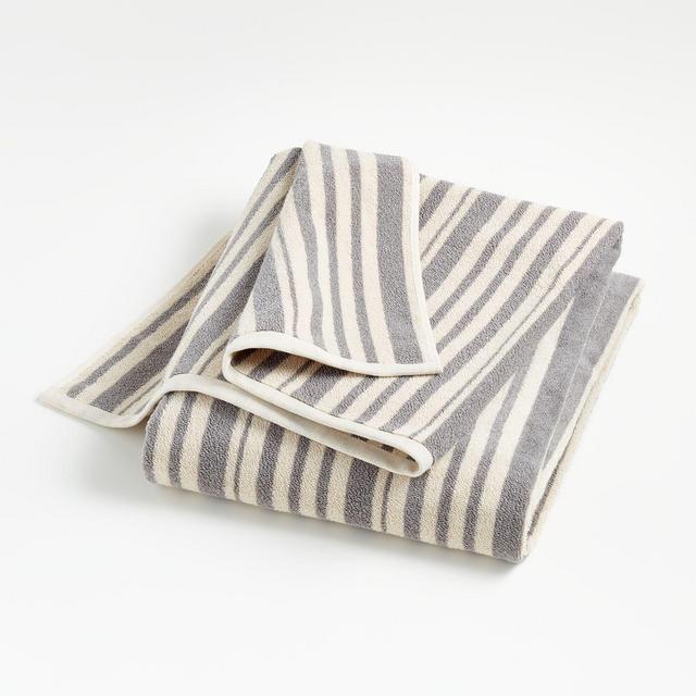 Elmont Slate Stripe Bath Towel