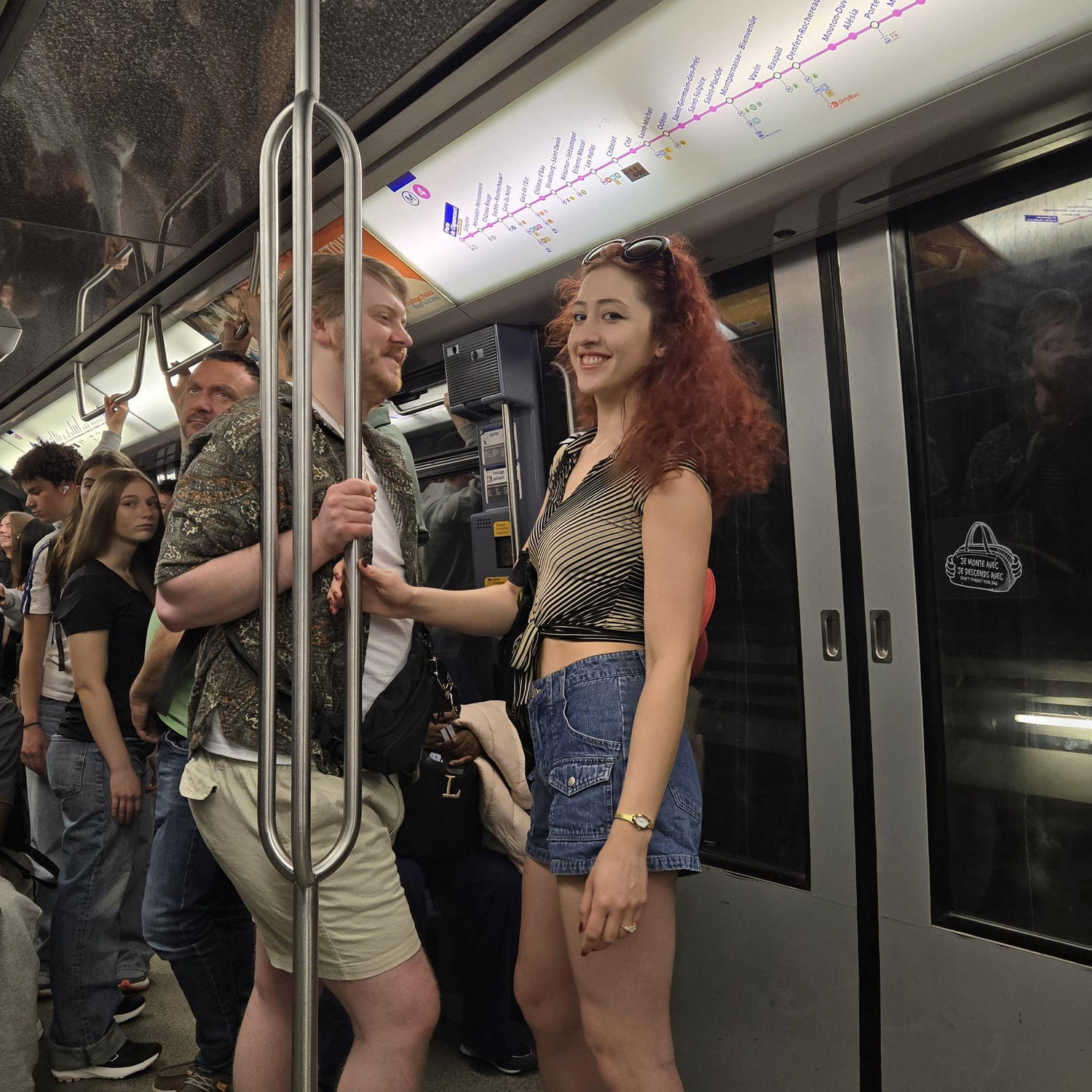 On the Paris metro! Fun fact: the doors close MUCH harder than the Philly subway, so you should not try to jump on at the last moment (2025)