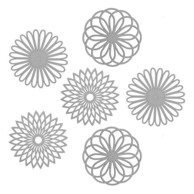 Viwehots Silicone Trivets for Hot Dishes-Pots & Pans, Multi-Use Hot Pads & Heat Resistant Mats - Flexible-Modern Kitchen Counter & Table Silicone Mat Set 6, Round Pot Holders - Light Grey
