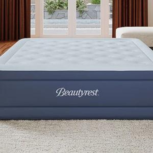 Beautyrest 17 inch Supreme Air Comfort Top Inflatable Air Mattress with Built In Pump - Queen