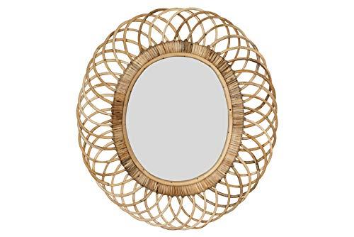 Creative Co-op Oval Woven Bamboo Wall Mirror, Brown