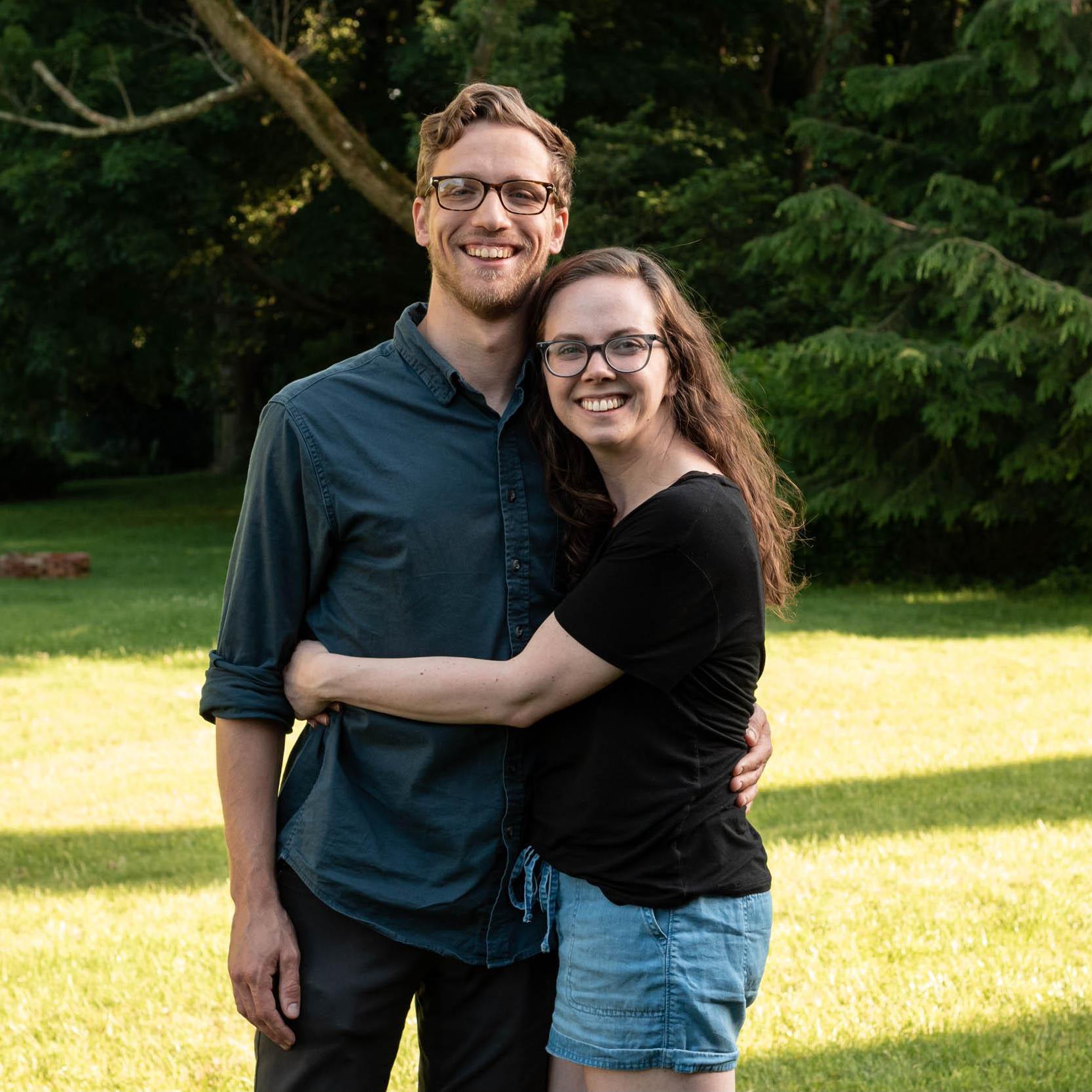 In Katie's backyard when Dan went to PA with her for the first time
